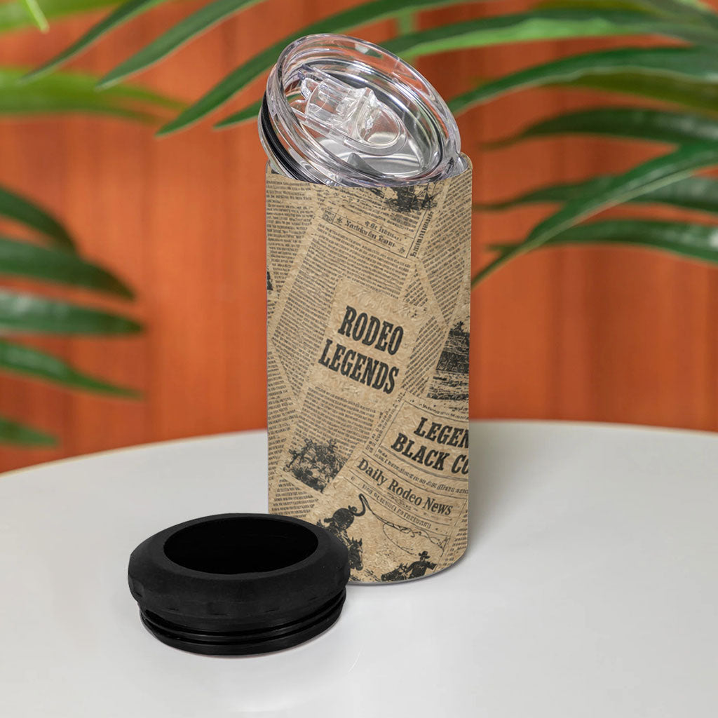 Black Cowboy 4 in 1 Can Cooler Tumbler Western Rodeo Melanin Black History
