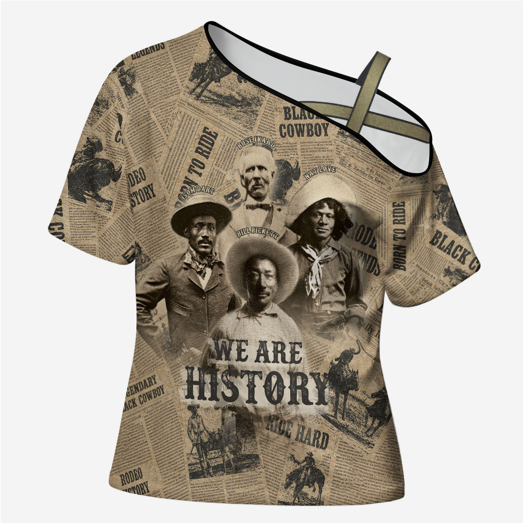 Black Cowboy Cross Shoulder Shirt Western Rodeo Melanin Black History
