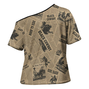 Black Cowboy Cross Shoulder Shirt Western Rodeo Melanin Black History
