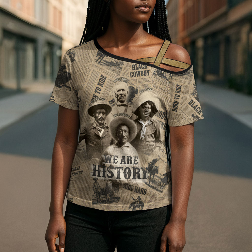 Black Cowboy Cross Shoulder Shirt Western Rodeo Melanin Black History