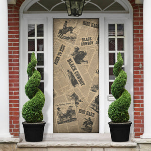 Black Cowboy Door Cover Western Rodeo Melanin Black History