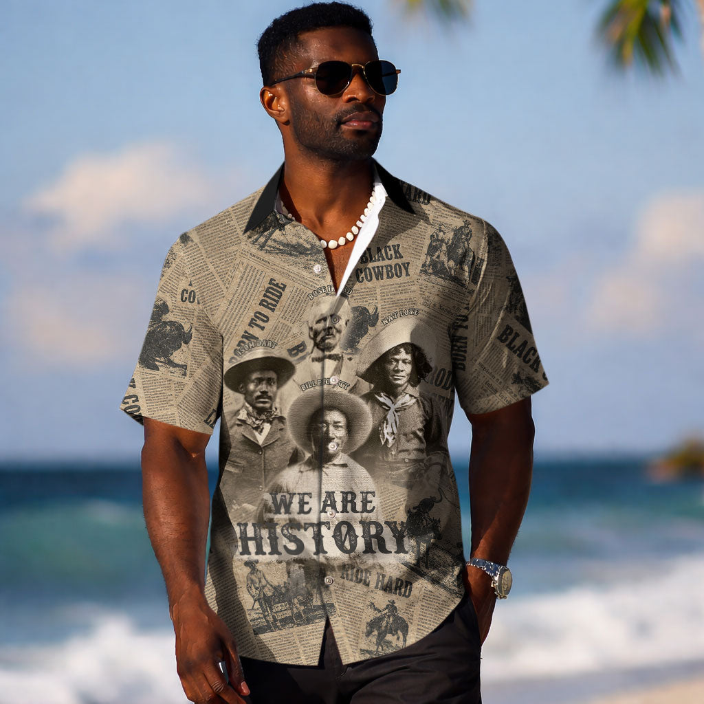 Black Cowboy Hawaiian Shirt Western Rodeo Melanin Black History