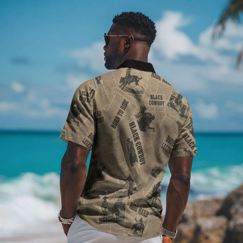 Black Cowboy Hawaiian Shirt Western Rodeo Melanin Black History