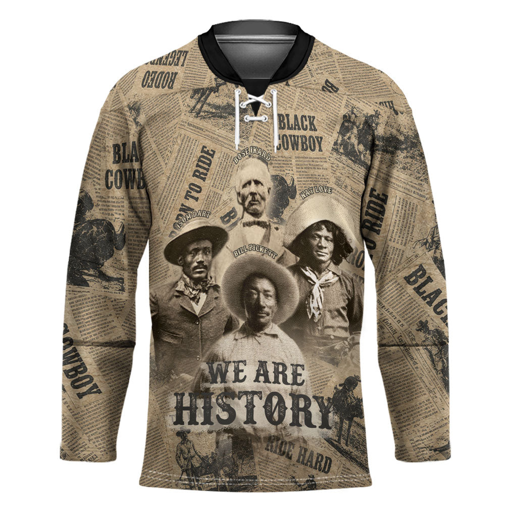 Black Cowboy Hockey Jersey Western Rodeo Melanin Black History