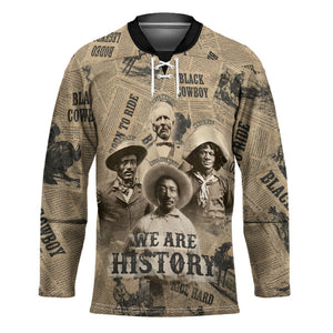 Black Cowboy Hockey Jersey Western Rodeo Melanin Black History