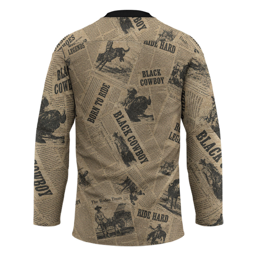 Black Cowboy Hockey Jersey Western Rodeo Melanin Black History