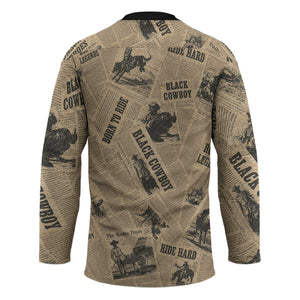 Black Cowboy Hockey Jersey Western Rodeo Melanin Black History