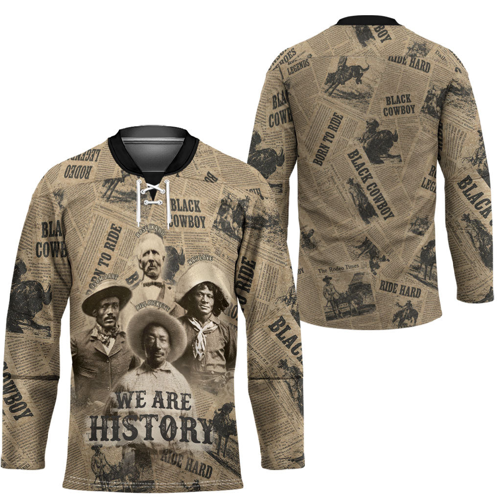 Black Cowboy Hockey Jersey Western Rodeo Melanin Black History