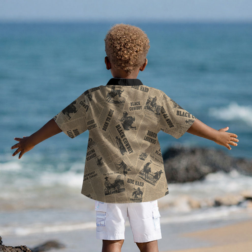 Black Cowboy Kid Hawaiian Shirt Western Rodeo Melanin Black History