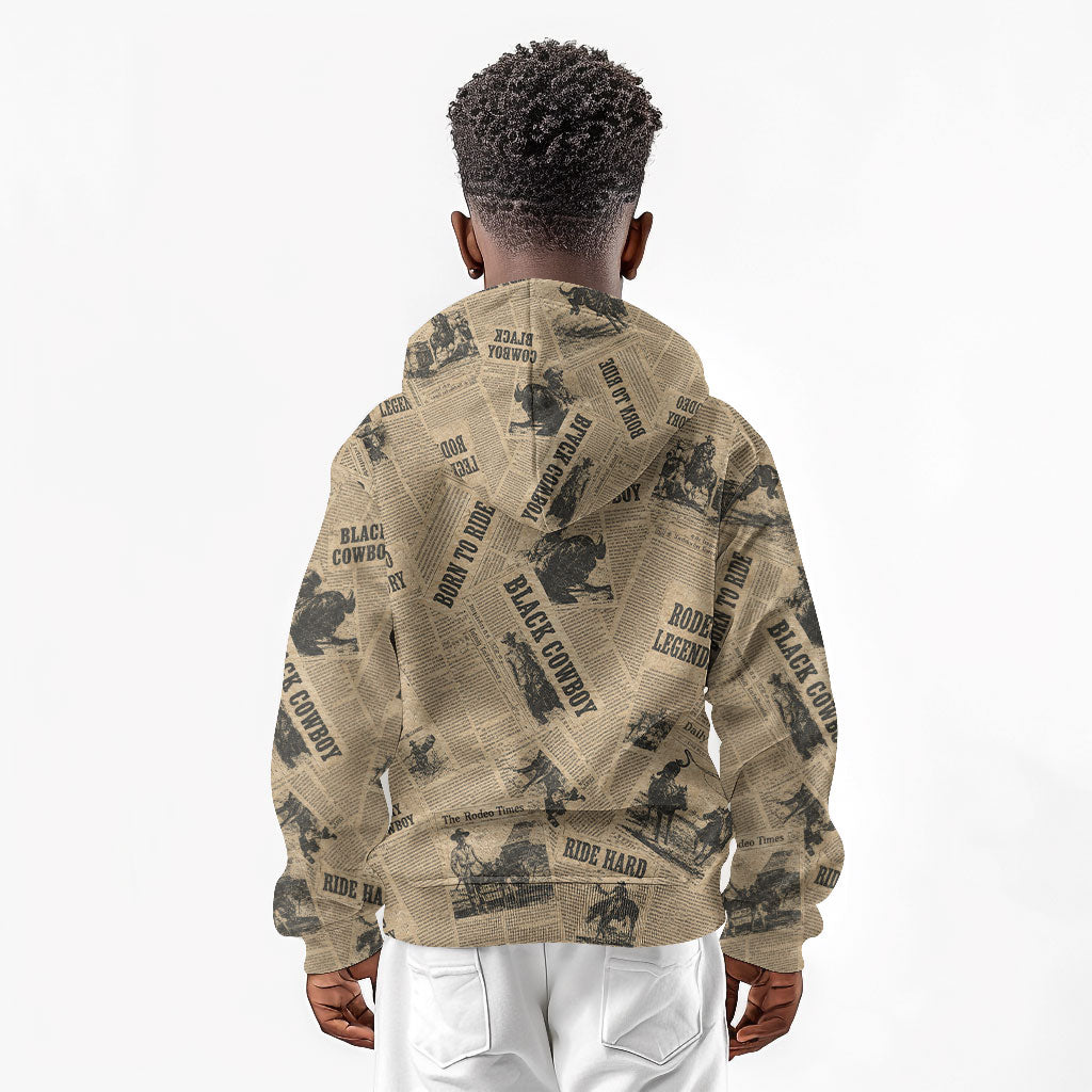 Black Cowboy Kid Hoodie Western Rodeo Melanin Black History