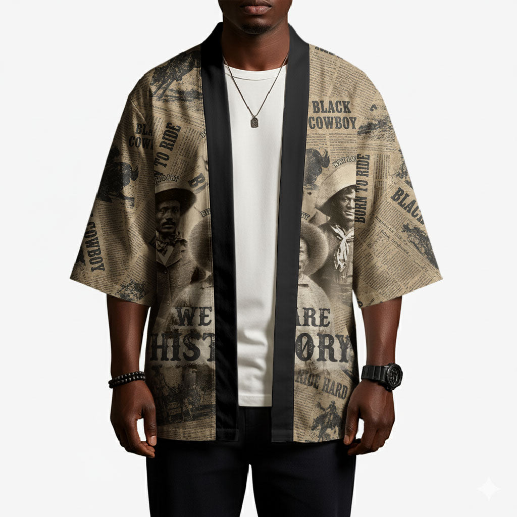 Black Cowboy Kimono Western Rodeo Melanin Black History