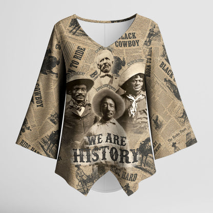 Black Cowboy Kimono Sleeve Blouse Western Rodeo Melanin Black History