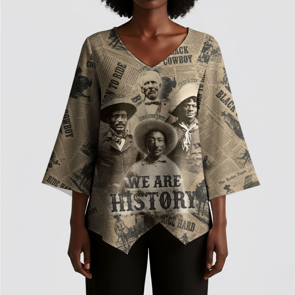 Black Cowboy Kimono Sleeve Blouse Western Rodeo Melanin Black History