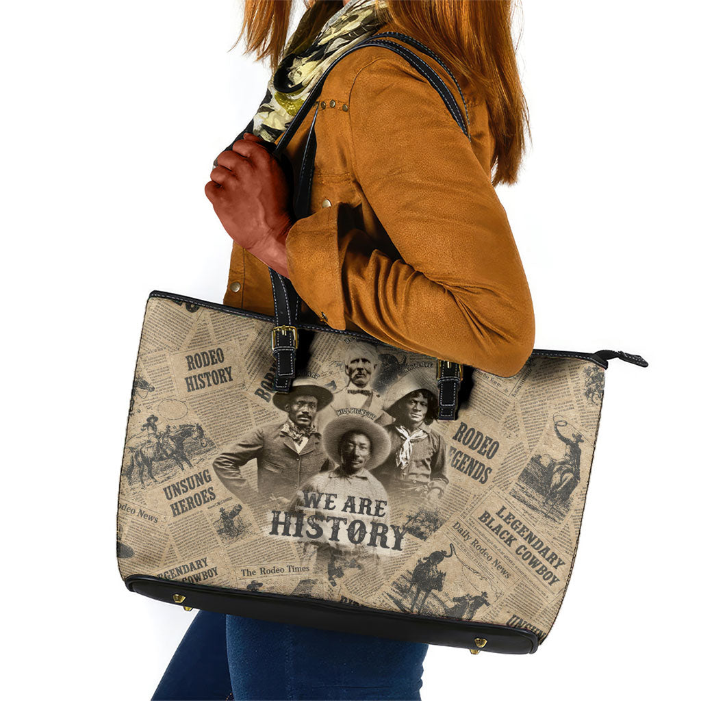 Black Cowboy Leather Tote Bag Western Rodeo Melanin Black History