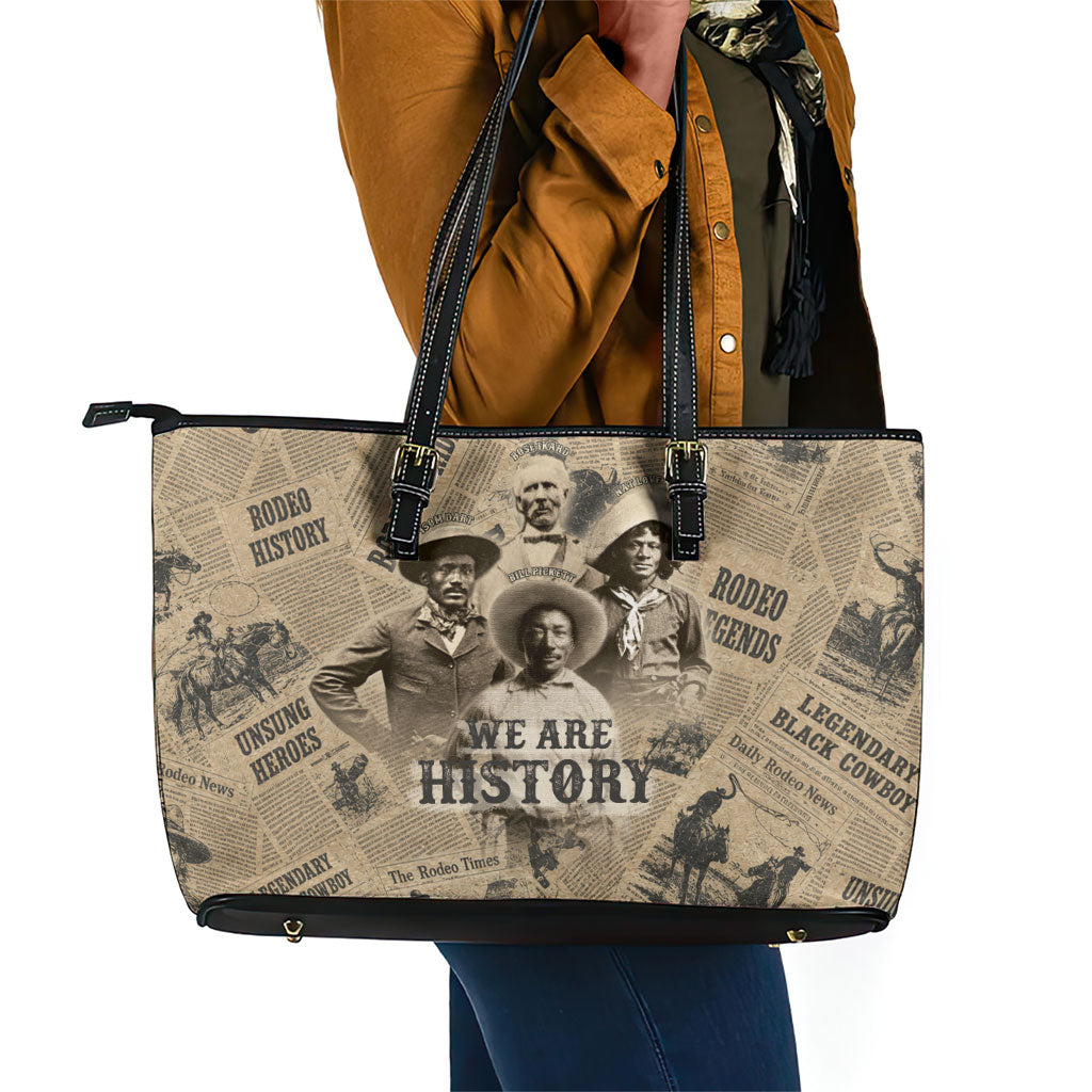 Black Cowboy Leather Tote Bag Western Rodeo Melanin Black History