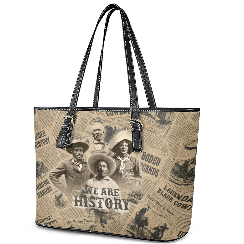 Black Cowboy Leather Tote Bag Western Rodeo Melanin Black History