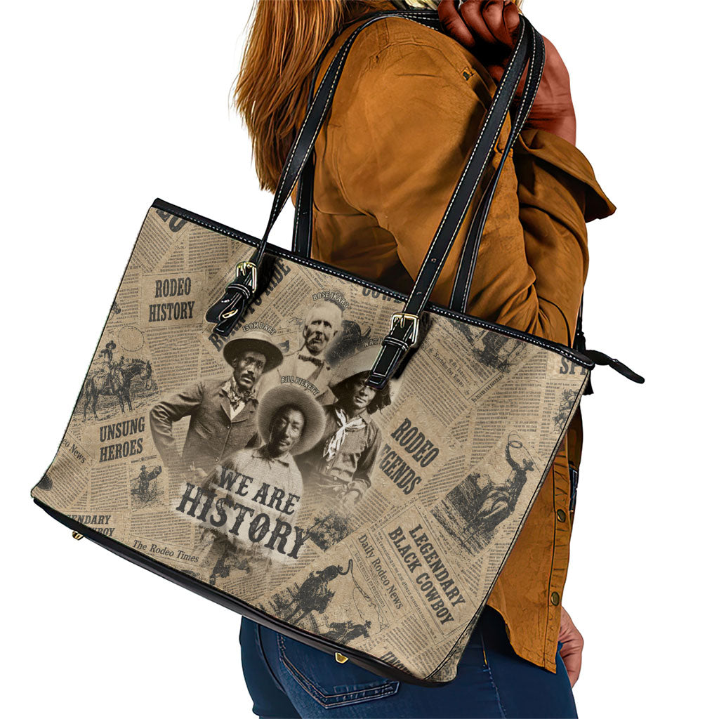 Black Cowboy Leather Tote Bag Western Rodeo Melanin Black History
