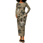 Black Cowboy Long Sleeve Bodycon Dress Western Rodeo Melanin Black History