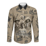 Black Cowboy Long Sleeve Button Shirt Western Rodeo Melanin Black History