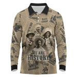 Black Cowboy Long Sleeve Polo Shirt Western Rodeo Melanin Black History