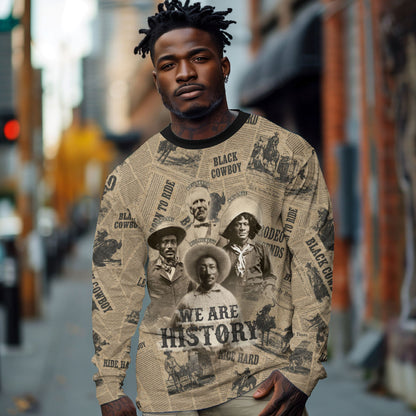 Black Cowboy Long Sleeve Shirt Western Rodeo Melanin Black History