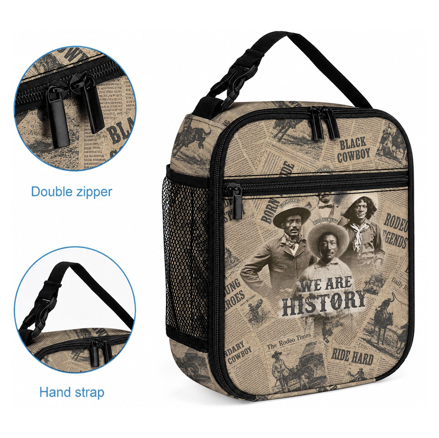 Black Cowboy Lunch Bag Western Rodeo Melanin Black History