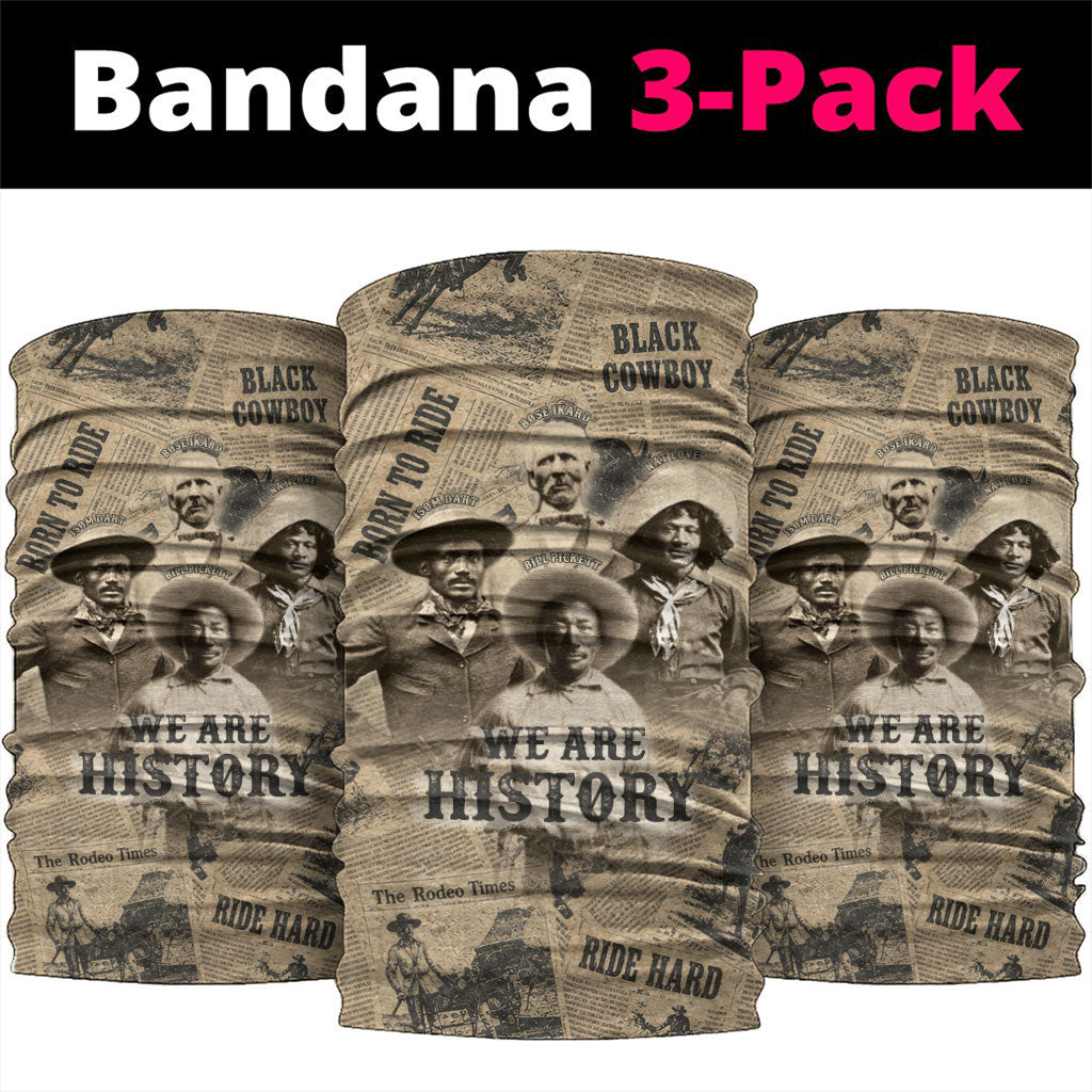 Black Cowboy Neck Gaiter Western Rodeo Melanin Black History
