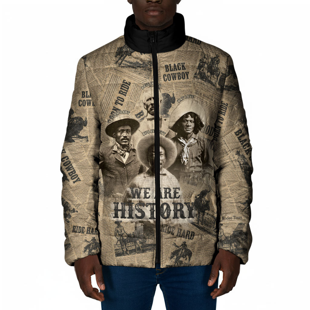 Black Cowboy Padded Jacket Western Rodeo Melanin Black History