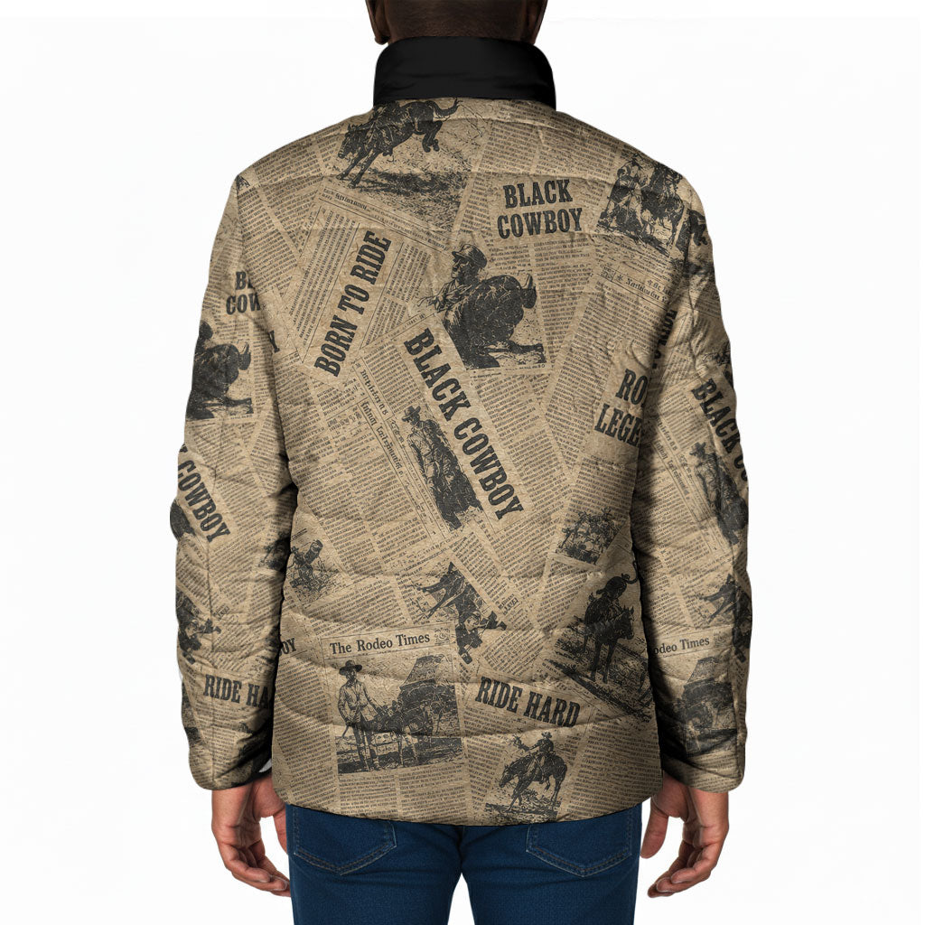 Black Cowboy Padded Jacket Western Rodeo Melanin Black History