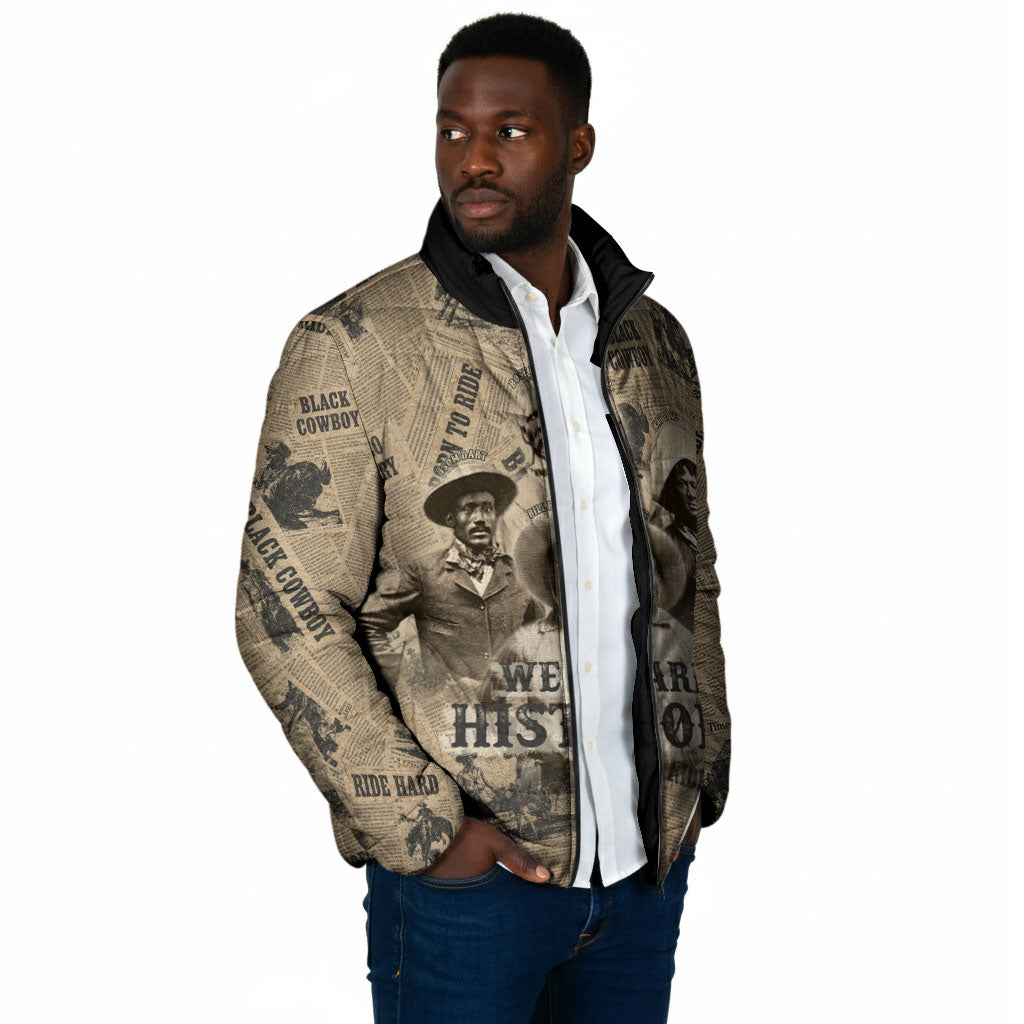 Black Cowboy Padded Jacket Western Rodeo Melanin Black History