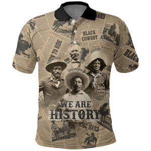 Black Cowboy Polo Shirt Western Rodeo Melanin Black History