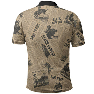 Black Cowboy Polo Shirt Western Rodeo Melanin Black History