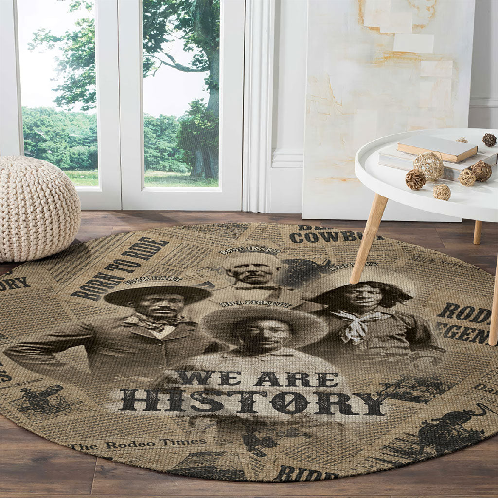 Black Cowboy Round Carpet Western Rodeo Melanin Black History