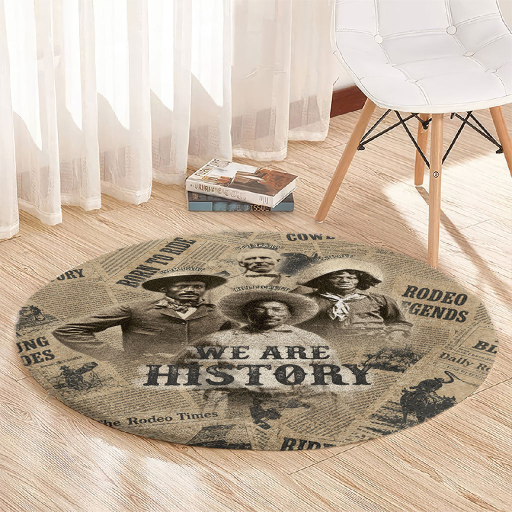 Black Cowboy Round Carpet Western Rodeo Melanin Black History