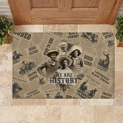 Black Cowboy Rubber Doormat Western Rodeo Melanin Black History