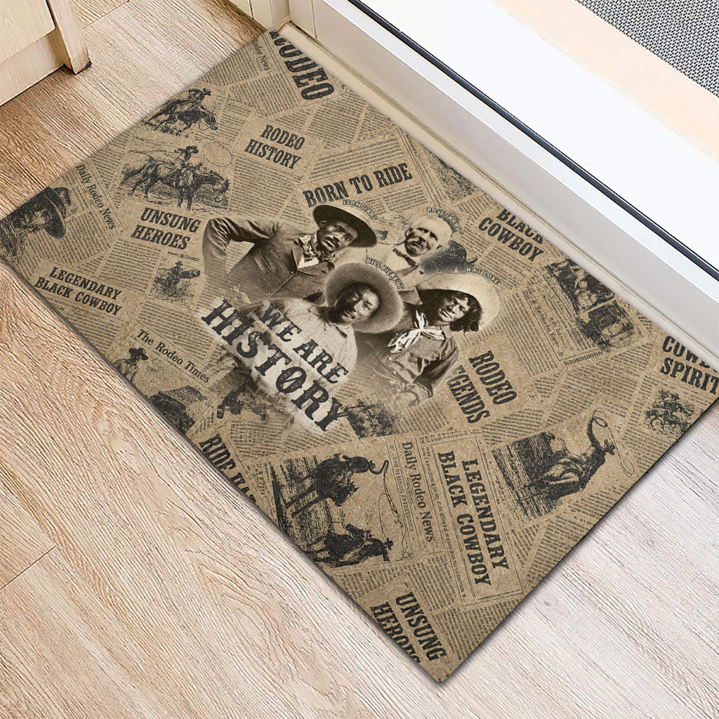 Black Cowboy Rubber Doormat Western Rodeo Melanin Black History
