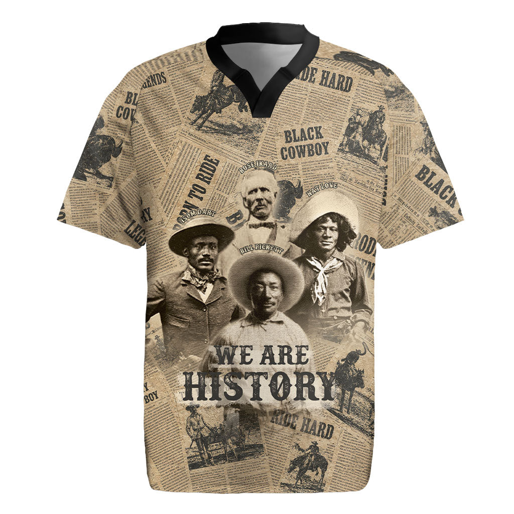 Black Cowboy Rugby Jersey Western Rodeo Melanin Black History
