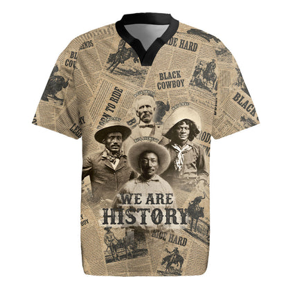 Black Cowboy Rugby Jersey Western Rodeo Melanin Black History