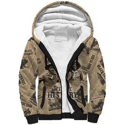 Black Cowboy Sherpa Hoodie Western Rodeo Melanin Black History