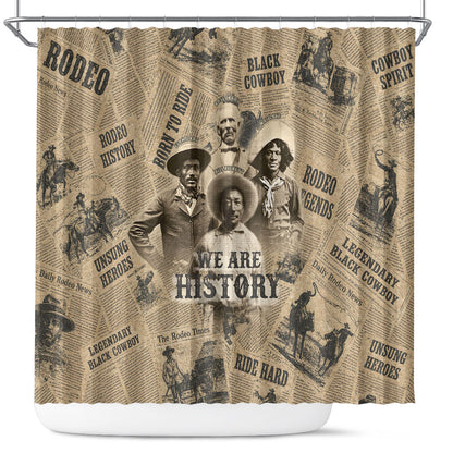 Black Cowboy Shower Curtain Western Rodeo Melanin Black History