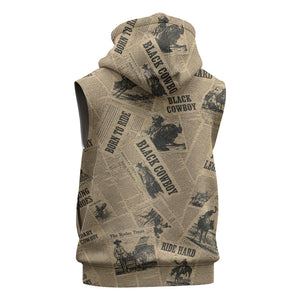 Black Cowboy Sleeveless Hoodie Western Rodeo Melanin Black History