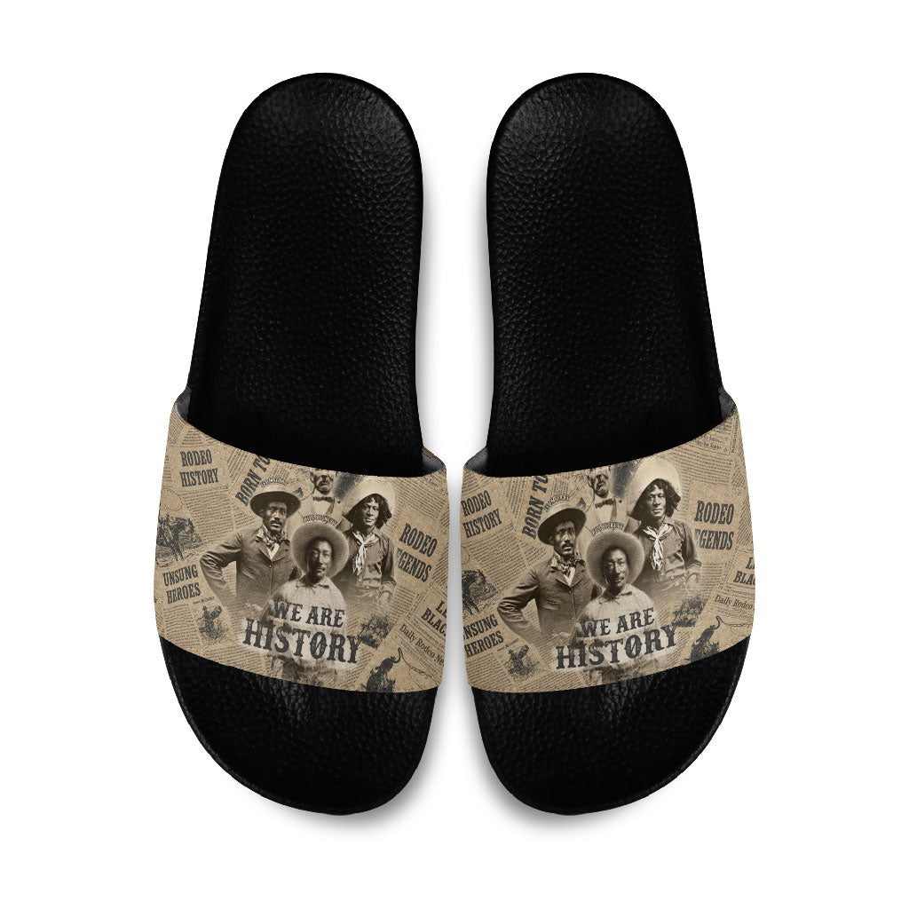 Black Cowboy Slide Sandals Western Rodeo Melanin Black History