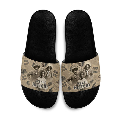 Black Cowboy Slide Sandals Western Rodeo Melanin Black History
