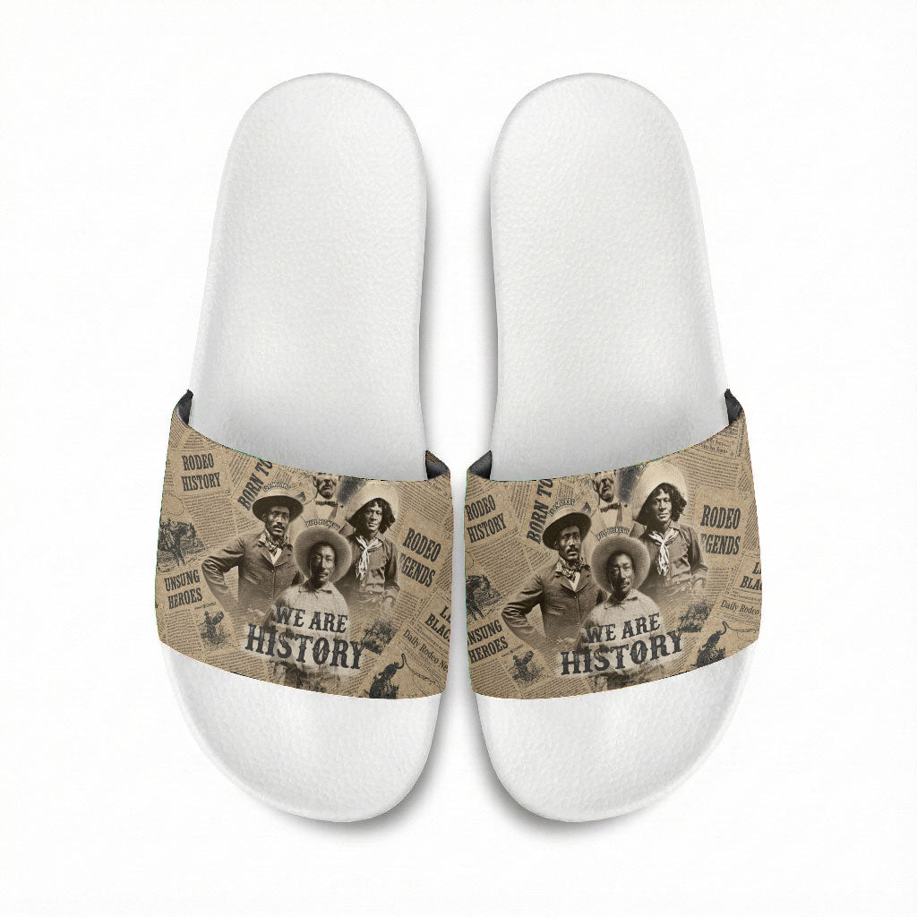 Black Cowboy Slide Sandals Western Rodeo Melanin Black History