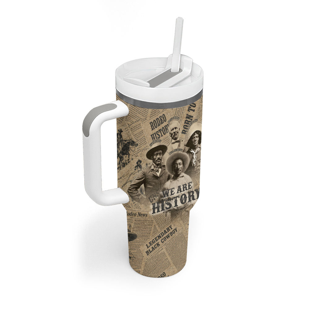 Black Cowboy Tumbler With Handle Western Rodeo Melanin Black History