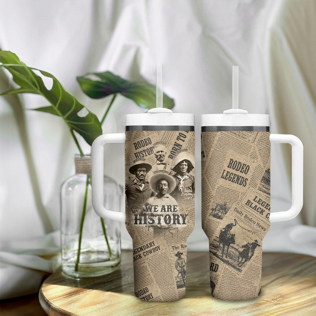 Black Cowboy Tumbler With Handle Western Rodeo Melanin Black History