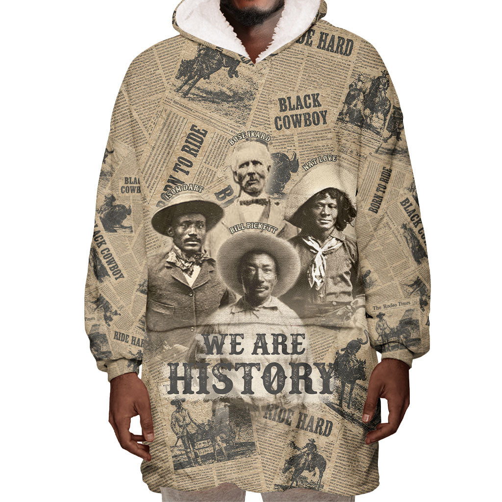 Black Cowboy Wearable Blanket Hoodie Western Rodeo Melanin Black History