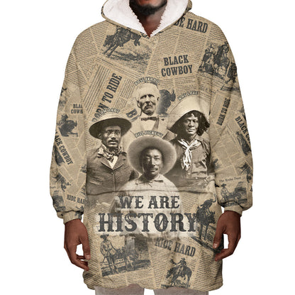 Black Cowboy Wearable Blanket Hoodie Western Rodeo Melanin Black History