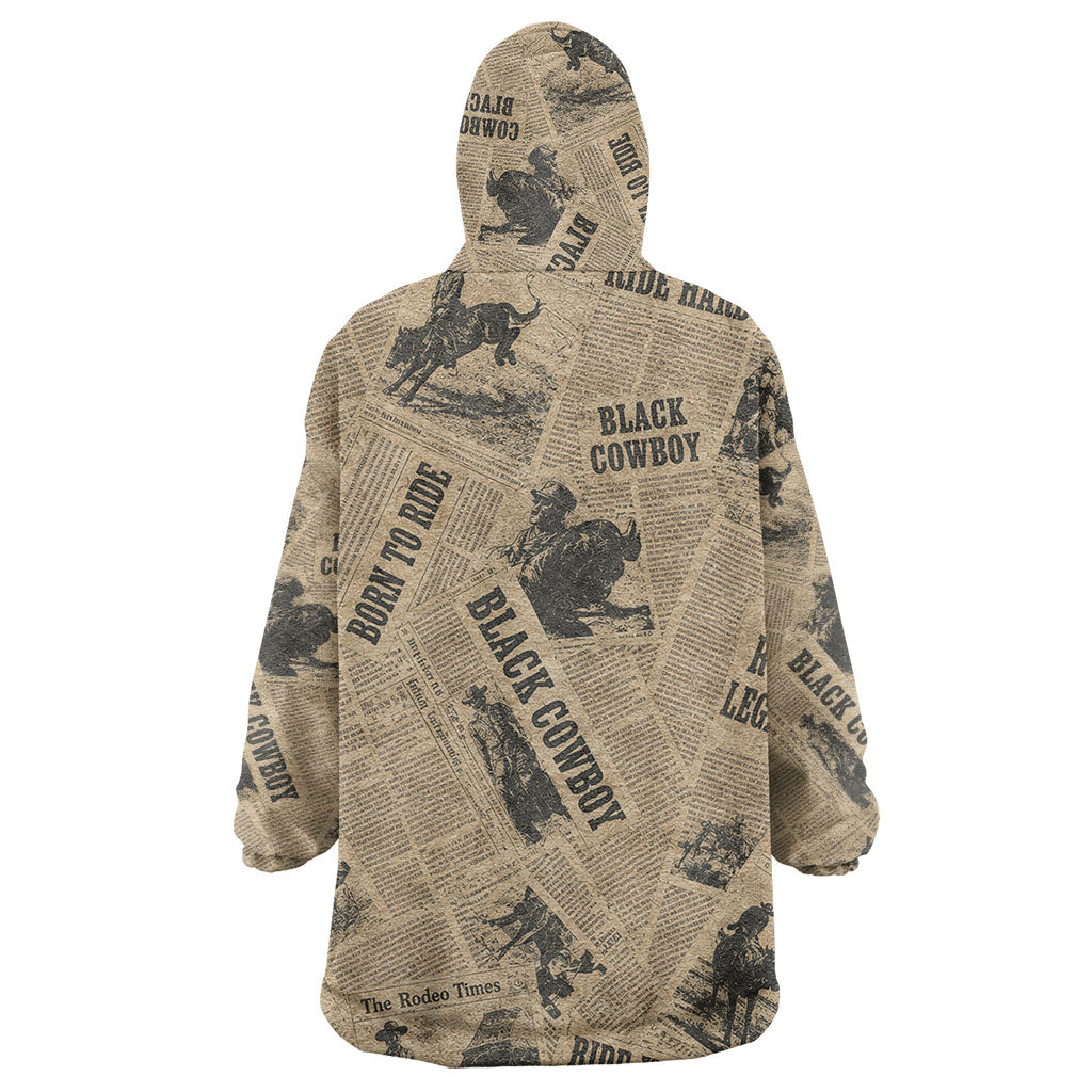 Black Cowboy Wearable Blanket Hoodie Western Rodeo Melanin Black History