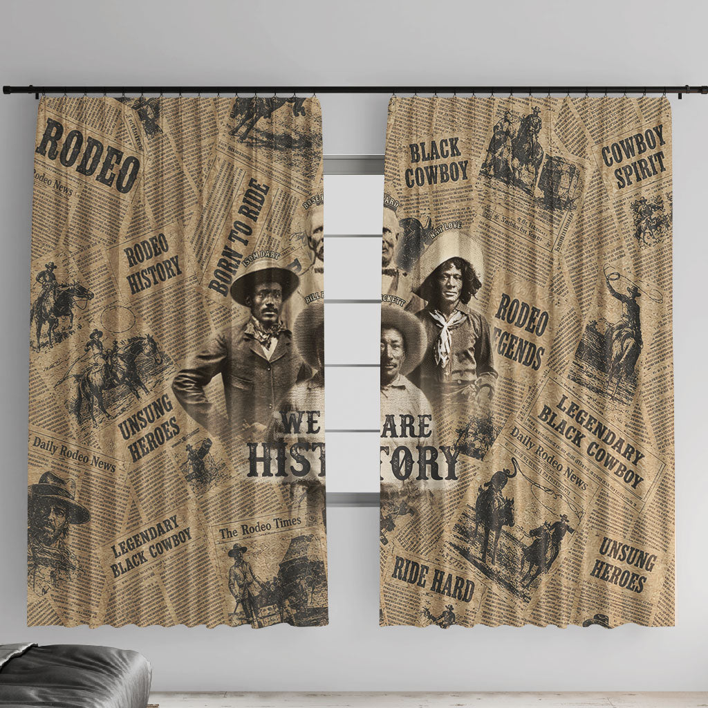 Black Cowboy Window Curtain Western Rodeo Melanin Black History